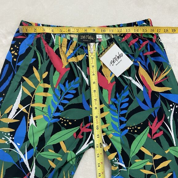 Bob Mackie Wearable Art Cropped Wide Leg Pants Tropical Size Large - Picture 10 of 12